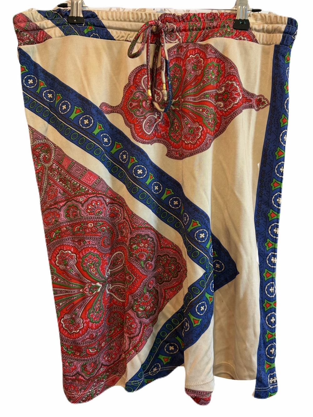 Anthropologie Leifnotes size 10 Handkerchief  Print Midi Skirt Pull On Viscose